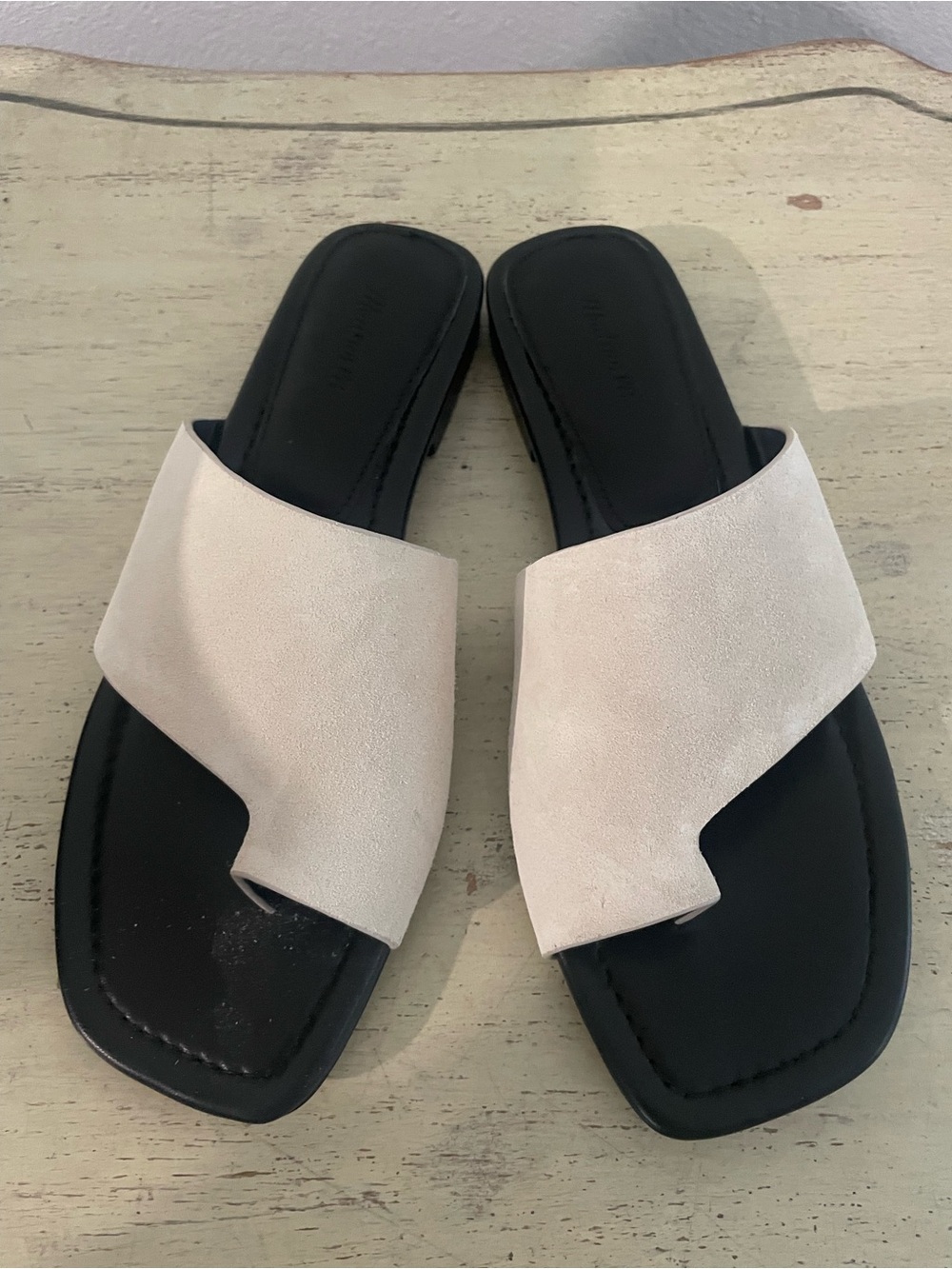 Madewell The Maycie Toe-Loop Slide in Suede Flax Size 7 NWOB $98 NZ725 - Picture 5 of 7